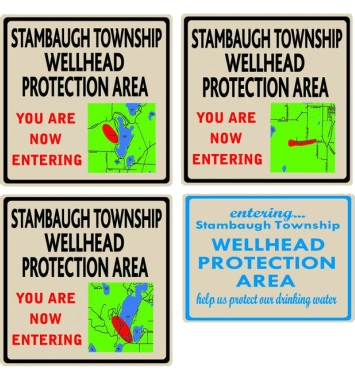 Wellhead protection area signs Wellhead protection area signs